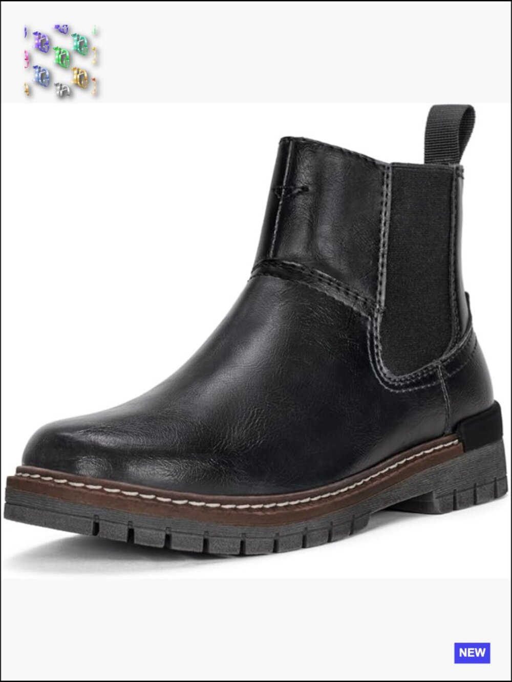 VEPOSE Chelsea Boots Slip on Platform Chunky Heel Round Toe Ankle Boot with